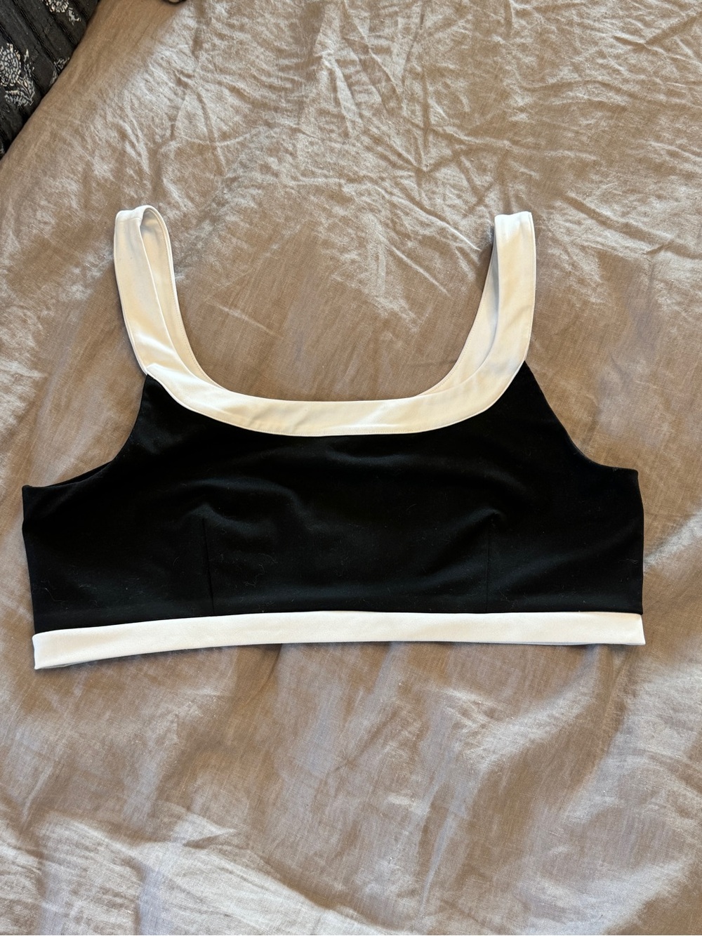 Express Black Bra or Cropped Top with White Trim